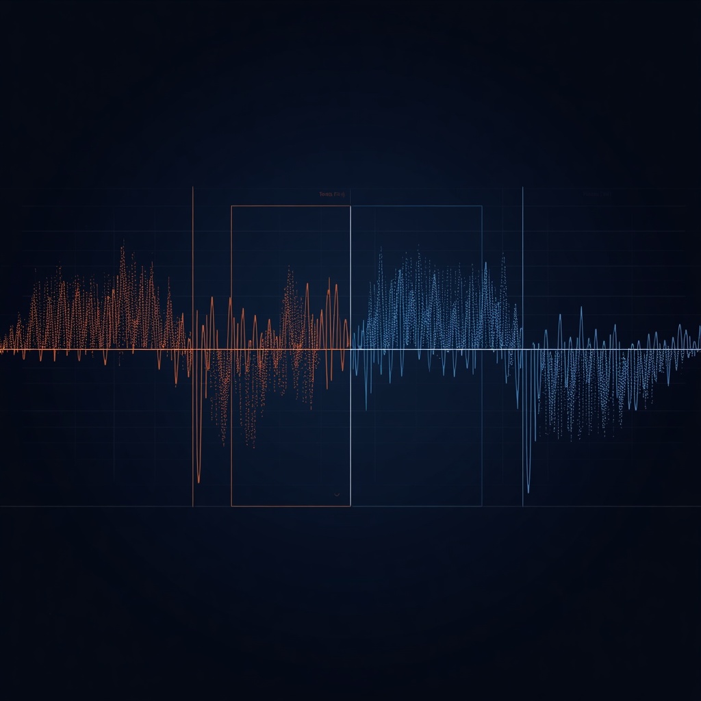 Abstract seasonal pulse visualization showing four distinct corporate challenge periods